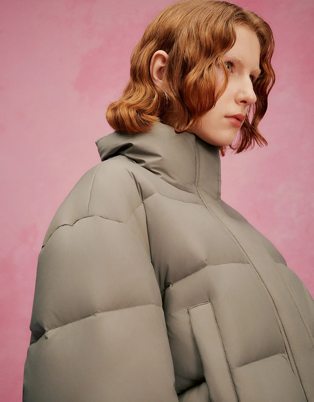 Stand Collar Puffer Jacket sold by Urban Revivo product image thumbnail 5