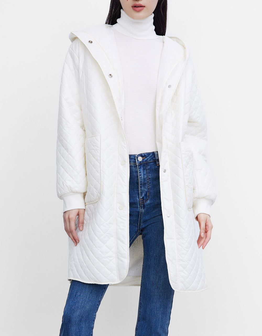 Quilted Hooded Longline Winter Coat sold by Urban Revivo product image thumbnail 2