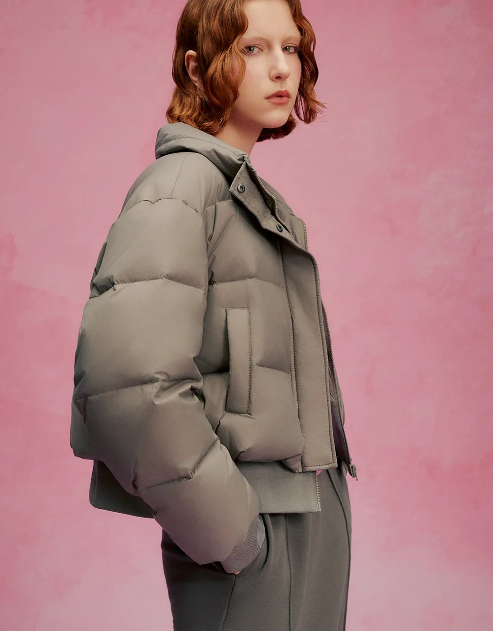 Stand Collar Puffer Jacket sold by Urban Revivo product image thumbnail 3