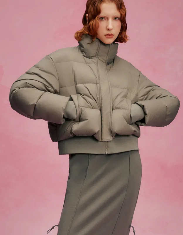 Stand Collar Puffer Jacket sold by Urban Revivo