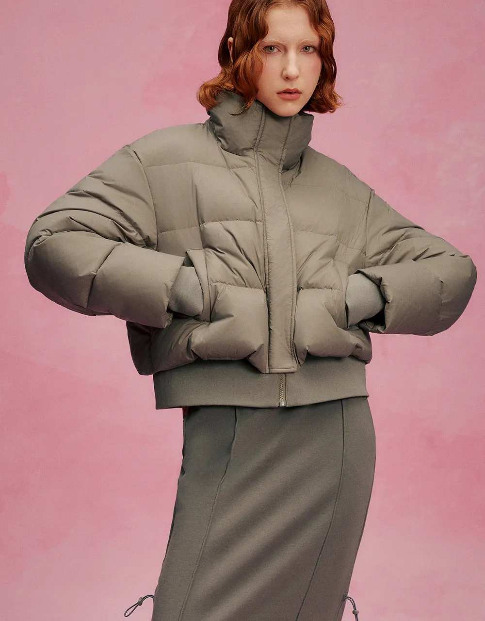 Stand Collar Puffer Jacket sold by Urban Revivo