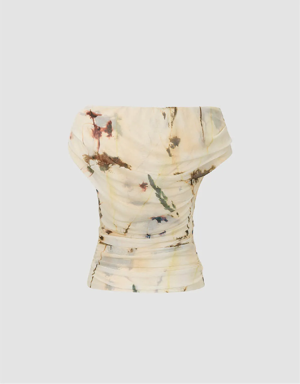 Ruched Off-Shoulder Skinny T-Shirt sold by Urban Revivo product image thumbnail 5