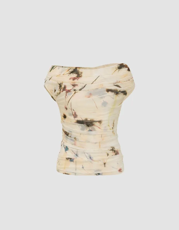 Ruched Off-Shoulder Skinny T-Shirt sold by Urban Revivo