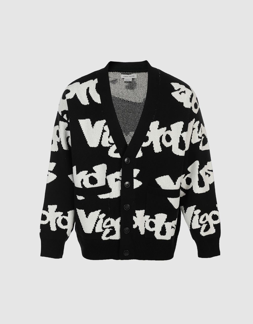 Letter Print Knit Cardigan sold by Urban Revivo