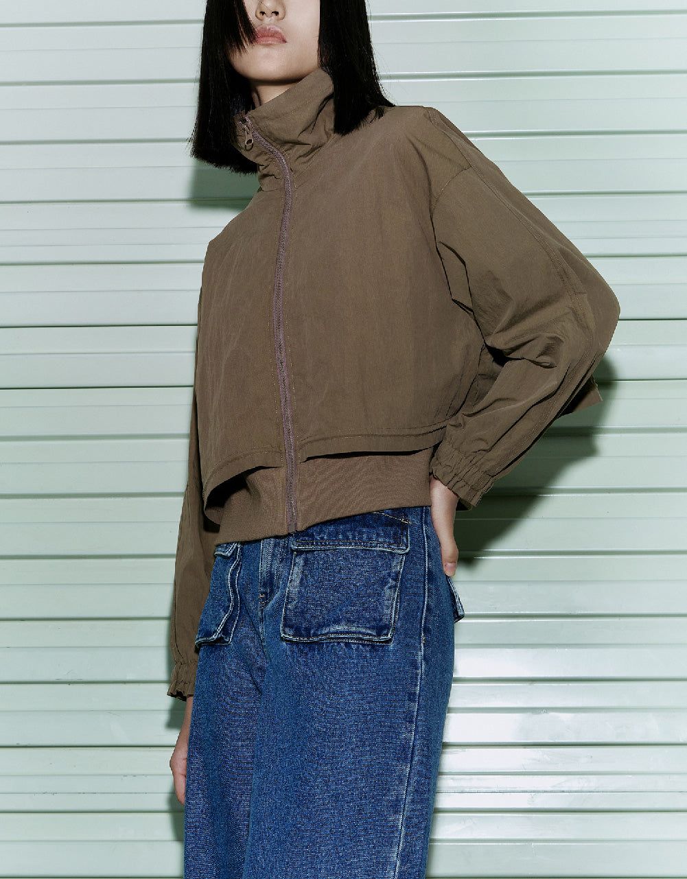 Zipper Front Straight Jacket sold by Urban Revivo product image thumbnail 3