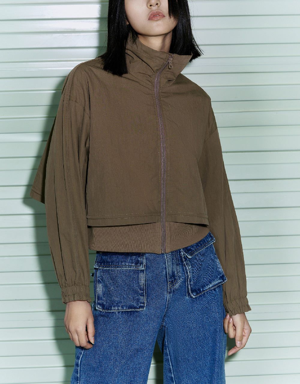 Zipper Front Straight Jacket sold by Urban Revivo product image thumbnail 2