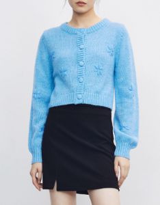 Floral Embroidery Button Up Cardigan sold by Urban Revivo