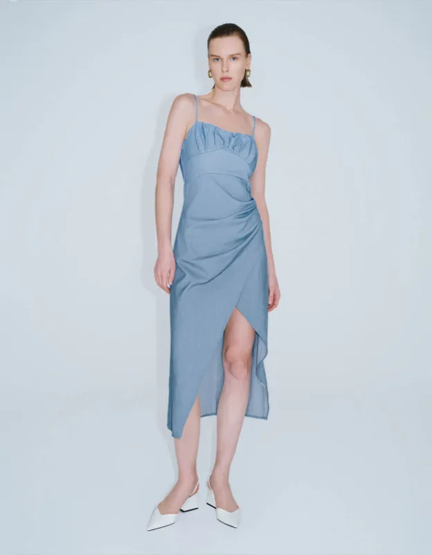 Off-Shoulder Skinny Denim Dress sold by Urban Revivo
