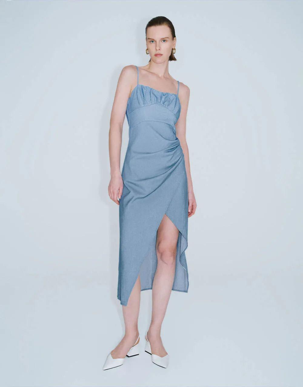 Off-Shoulder Skinny Denim Dress sold by Urban Revivo