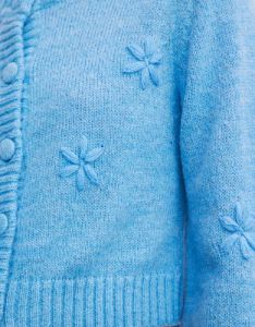 Floral Embroidery Button Up Cardigan sold by Urban Revivo