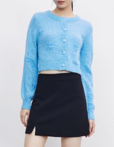 Floral Embroidery Button Up Cardigan sold by Urban Revivo