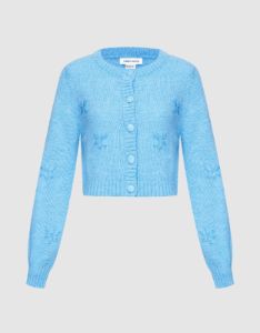 Floral Embroidery Button Up Cardigan sold by Urban Revivo
