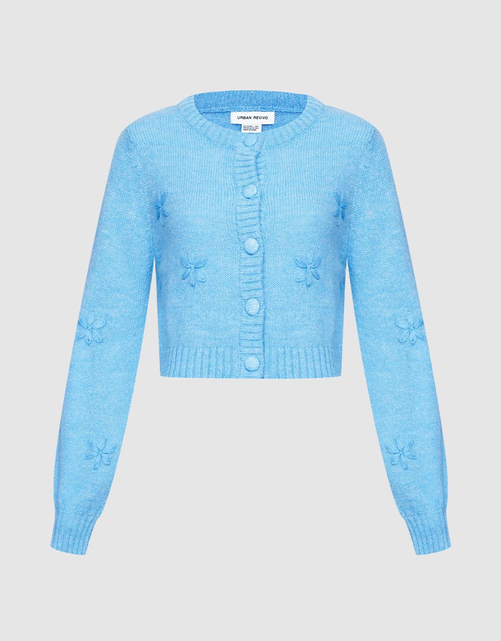 Floral Embroidery Button Up Cardigan sold by Urban Revivo