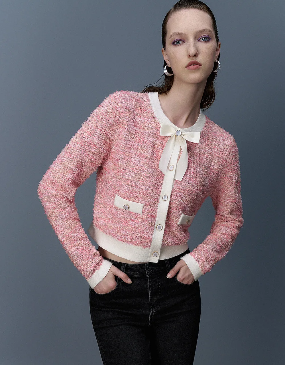 Crew Neck Knitted Cardigan sold by Urban Revivo