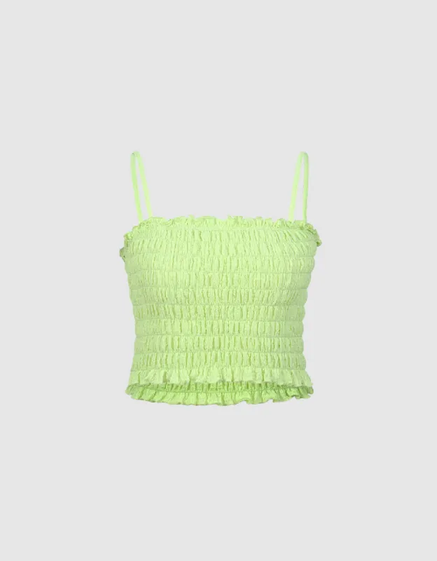 Shirred Cropped Cami Top sold by Urban Revivo