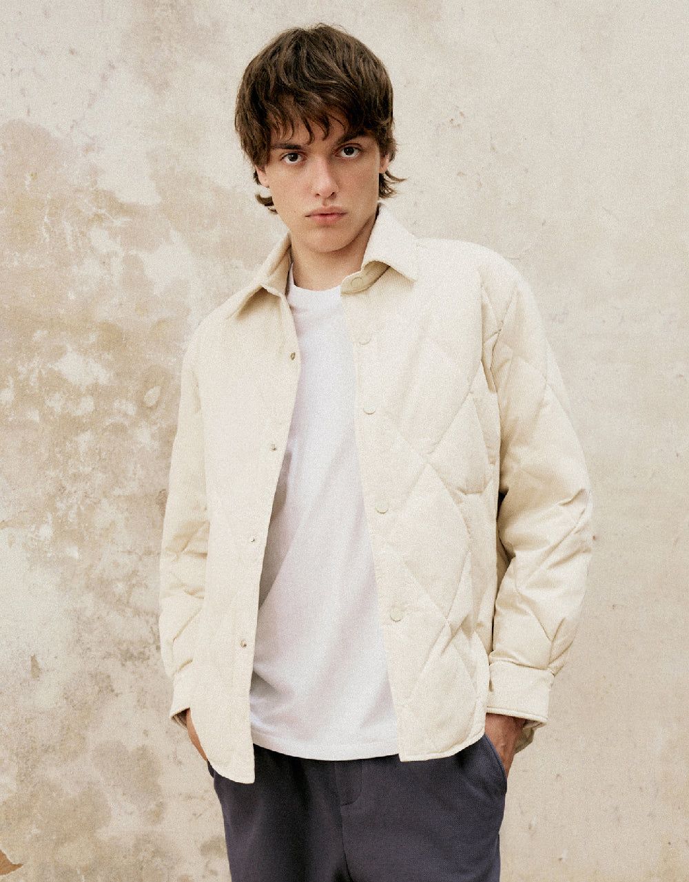 Drop Shoulder Sleeve Straight Padded Coat sold by Urban Revivo