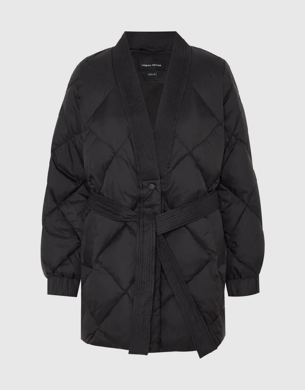 Embossed V-Neck Down Jacket With Belt sold by Urban Revivo product image thumbnail 5