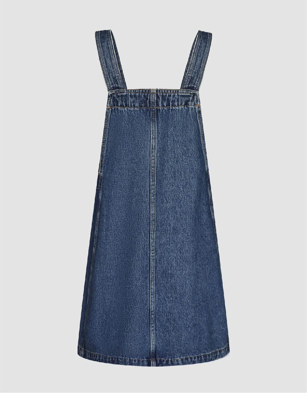 Square-cut Collar Denim Pinafore Dress sold by Urban Revivo product image thumbnail 5