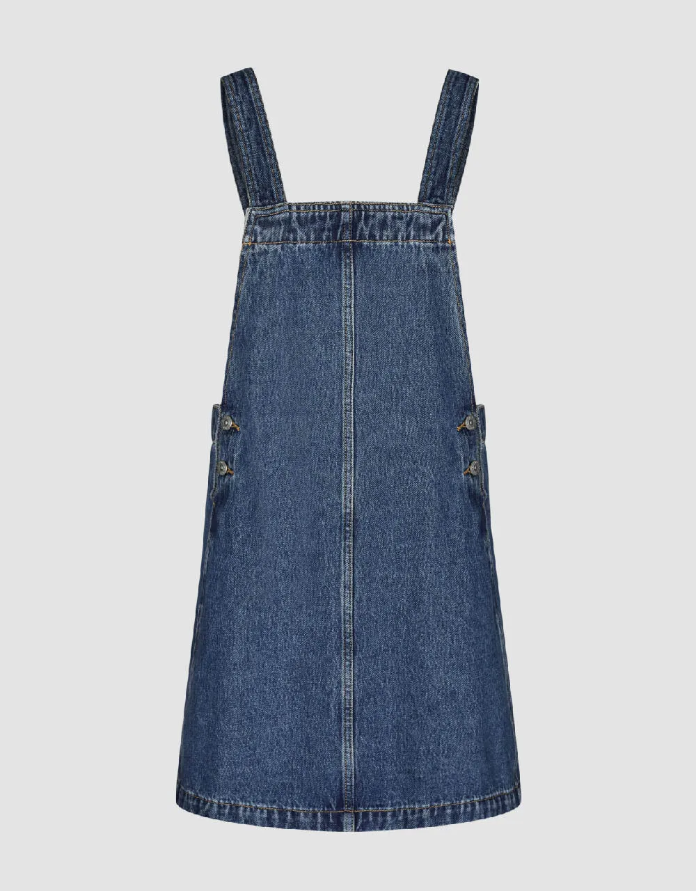 Square-cut Collar Denim Pinafore Dress sold by Urban Revivo product image thumbnail 2