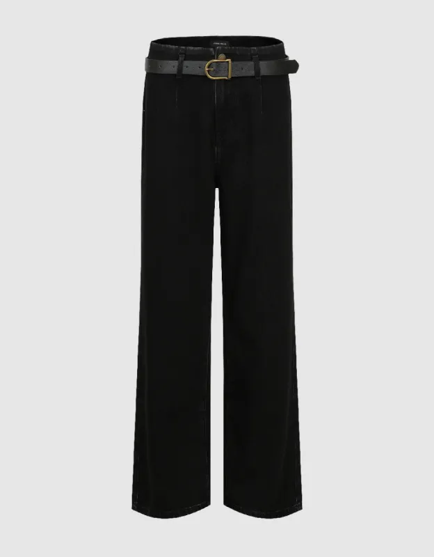 Straight Jeans With Belt sold by Urban Revivo