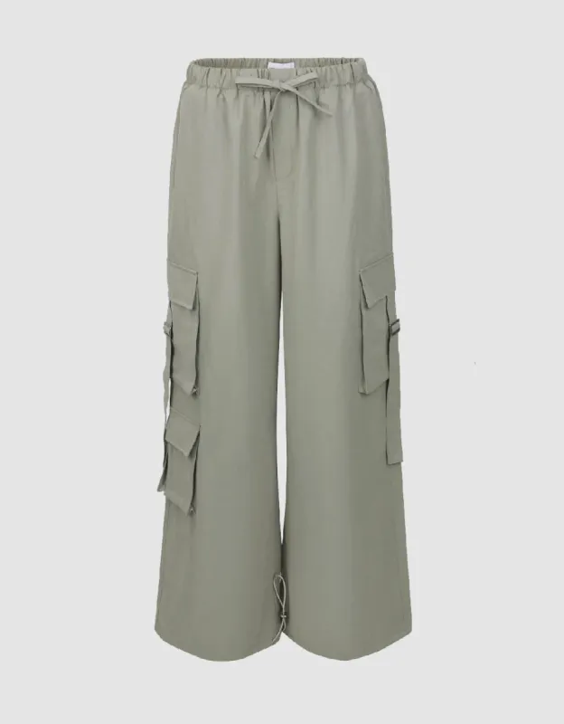 Elastic Waist Wide-Leg Pants sold by Urban Revivo