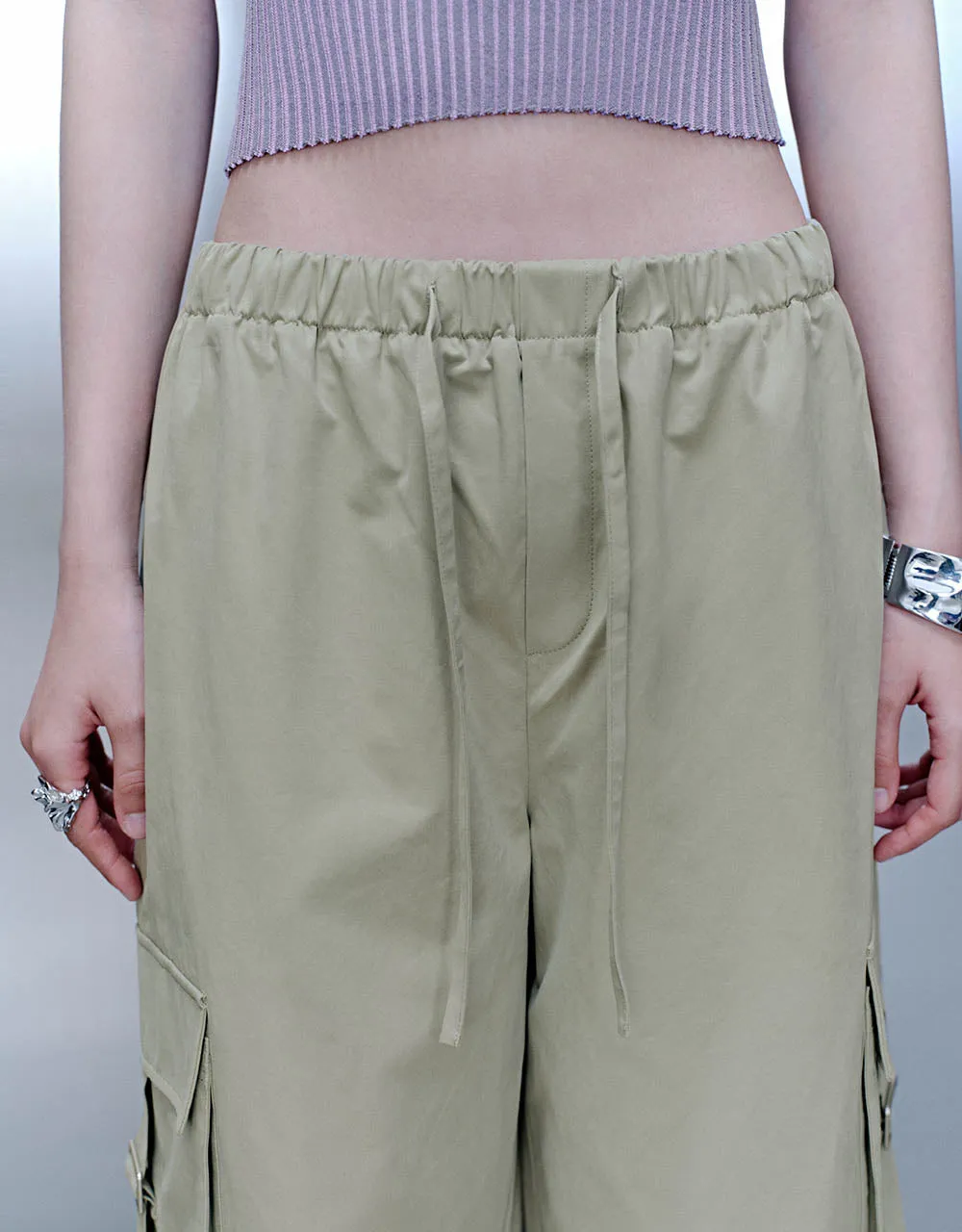 Elastic Waist Wide-Leg Pants sold by Urban Revivo product image thumbnail 5