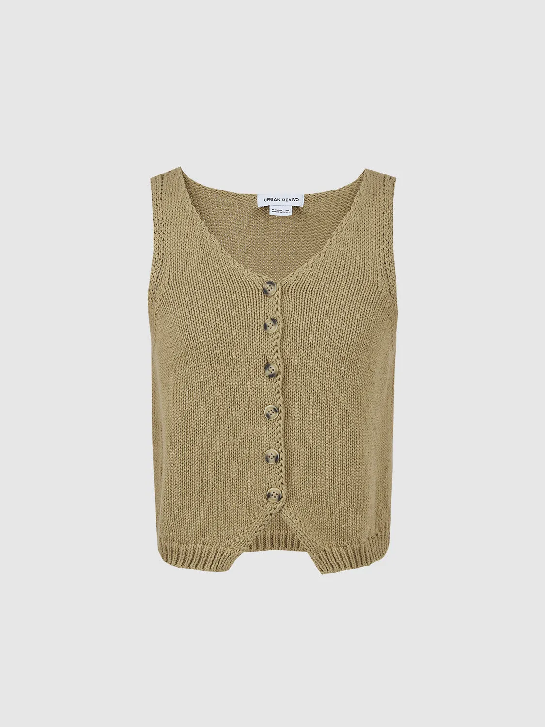 Skinny Knitted Waistcoat sold by Urban Revivo product image thumbnail 2