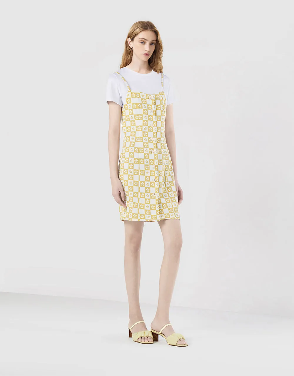 2 In 1 Checkered Floral Denim Dress sold by Urban Revivo product image thumbnail 2