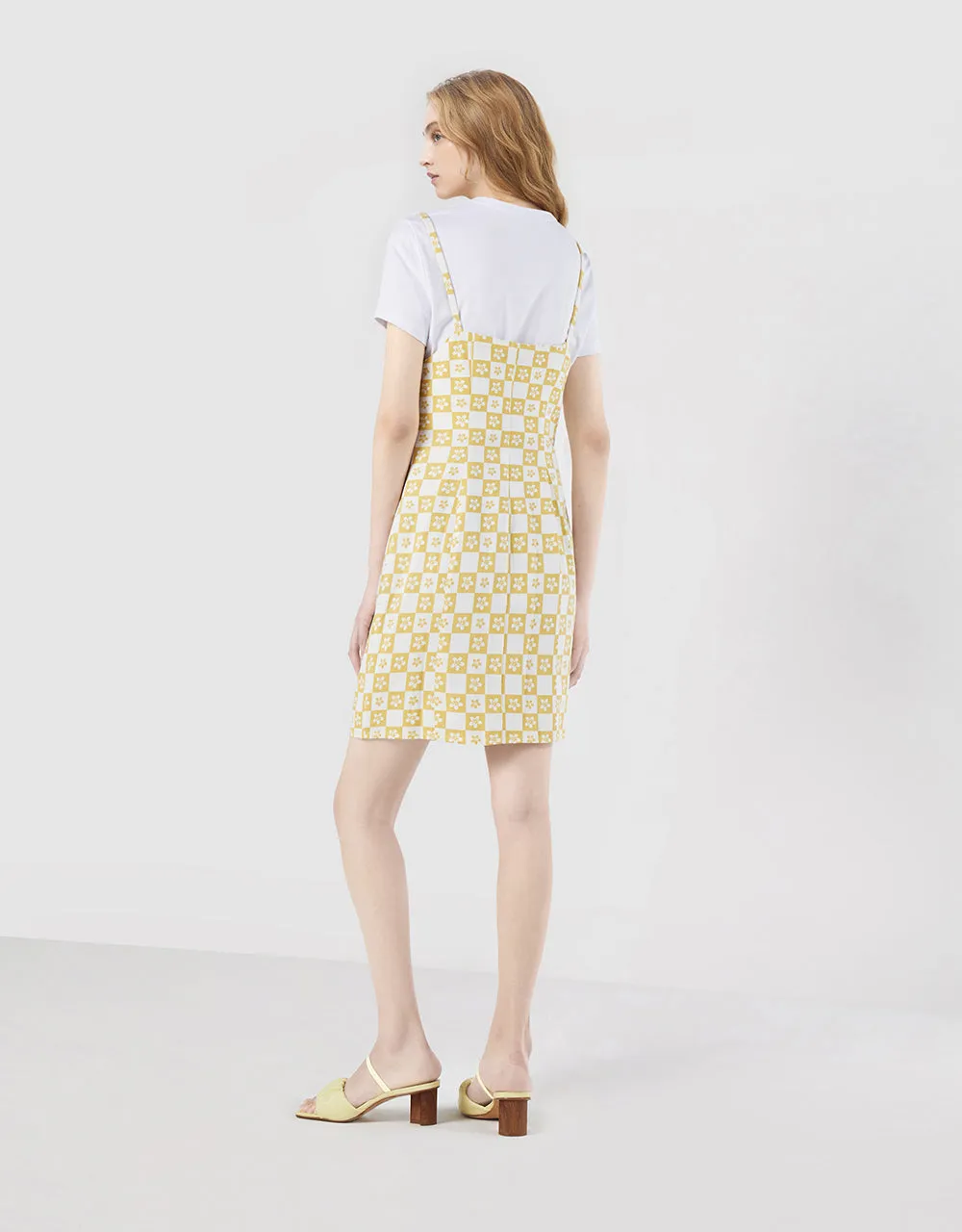 2 In 1 Checkered Floral Denim Dress sold by Urban Revivo product image thumbnail 3