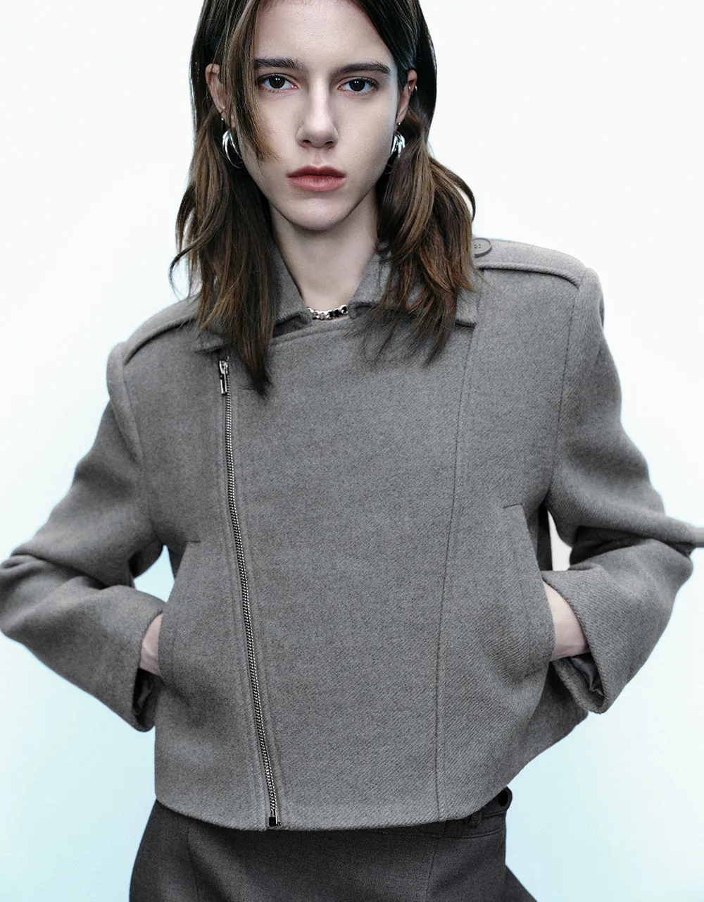 Zipper Side Notch Lapel Jacket sold by Urban Revivo product image thumbnail 3