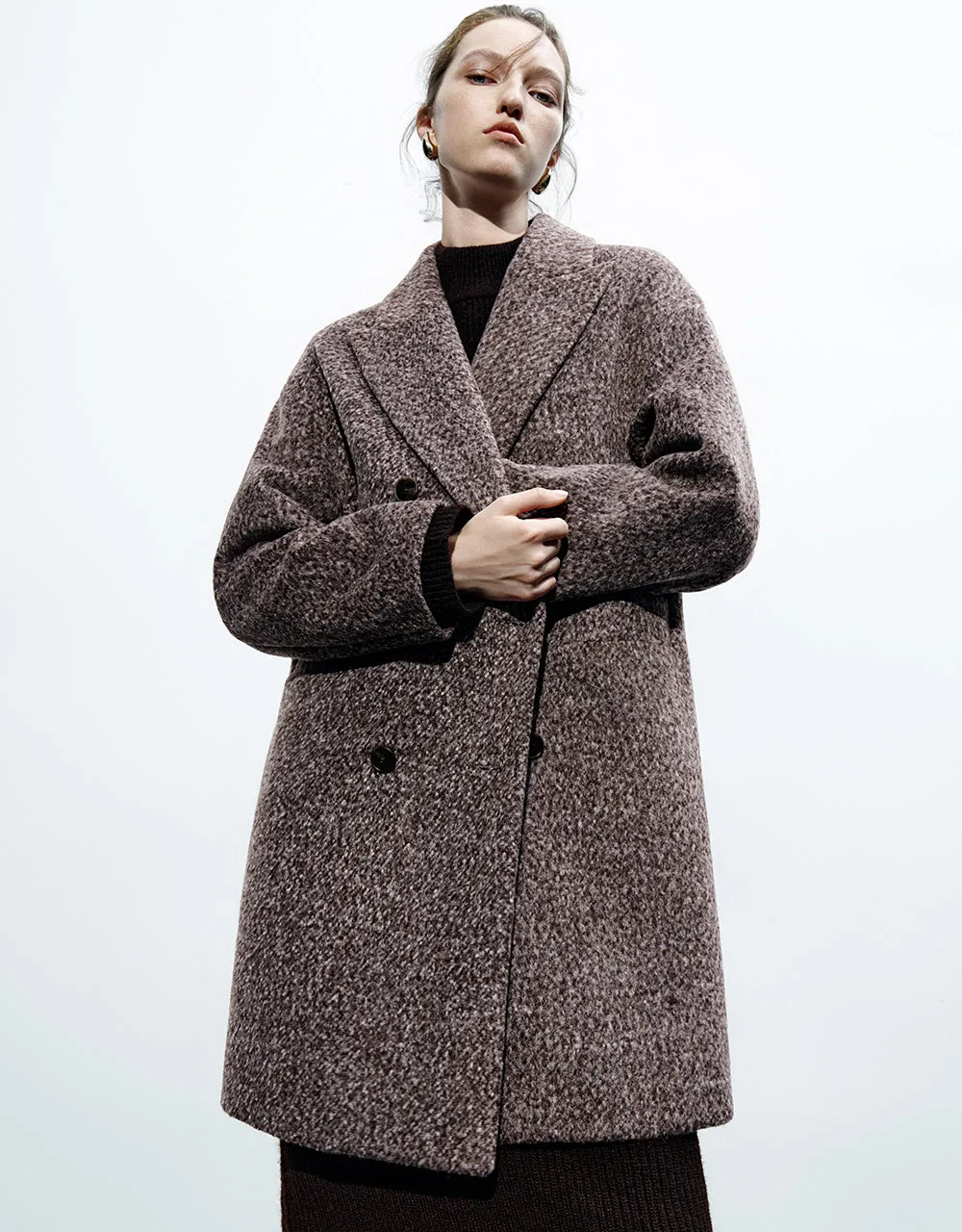 Double Breasted Longline Straight Coat sold by Urban Revivo