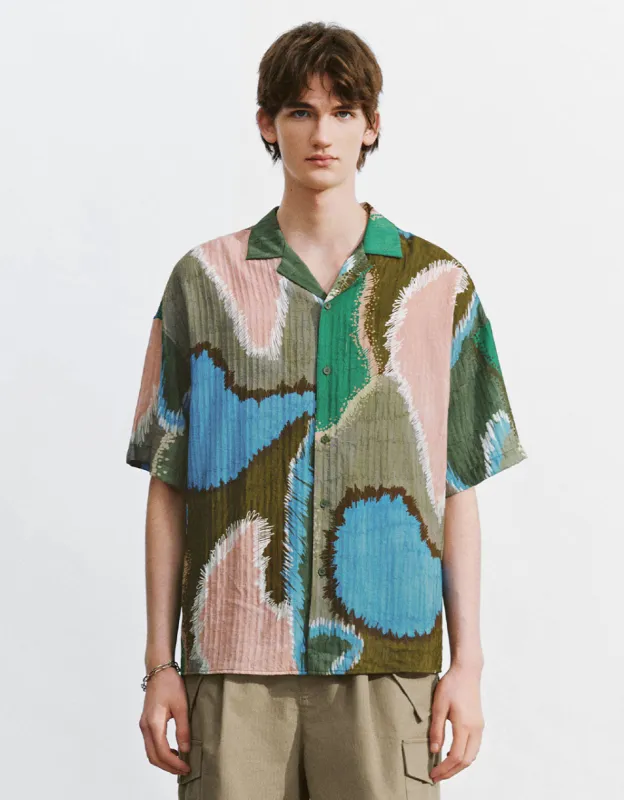 Printed Loose Straight Shirt sold by Urban Revivo
