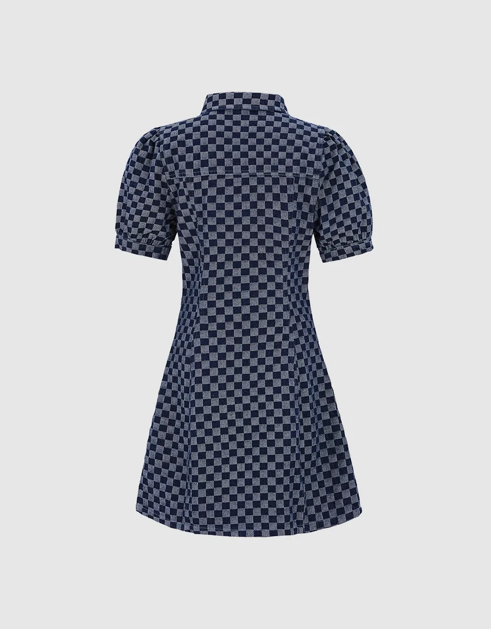 Checkered Cut Out Front Denim Dress sold by Urban Revivo product image thumbnail 4