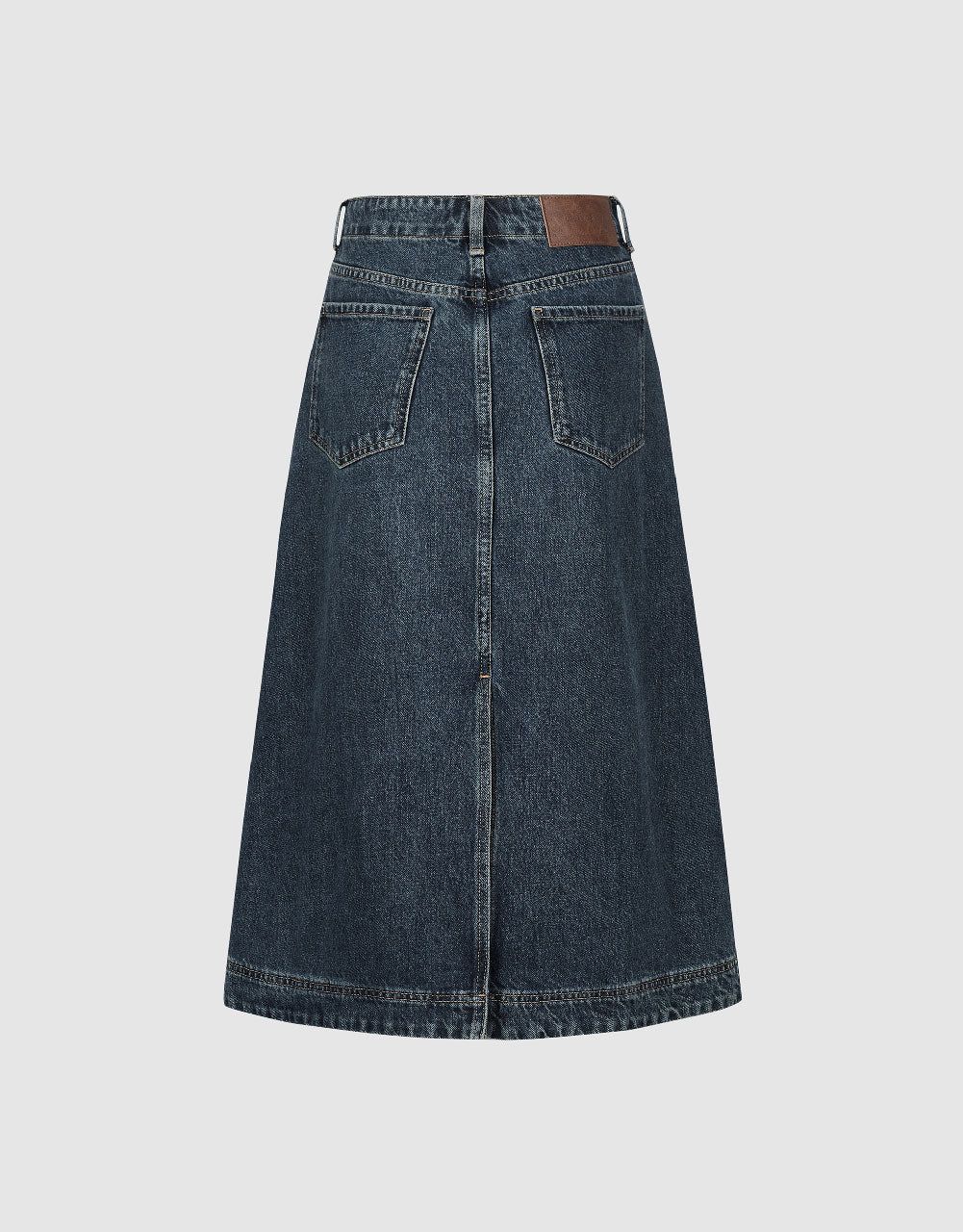 Midi A-Line Denim Skirt sold by Urban Revivo product image thumbnail 3