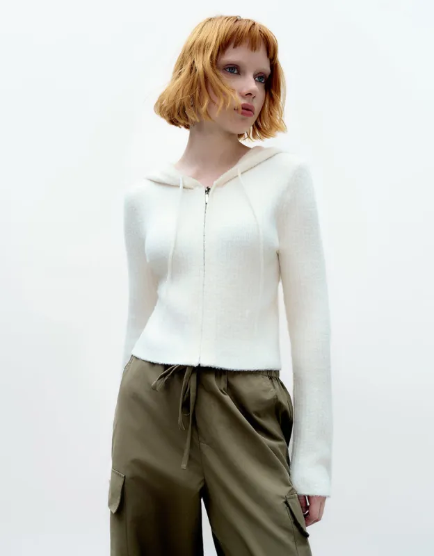 Zipper Front Knitted Cardigan sold by Urban Revivo