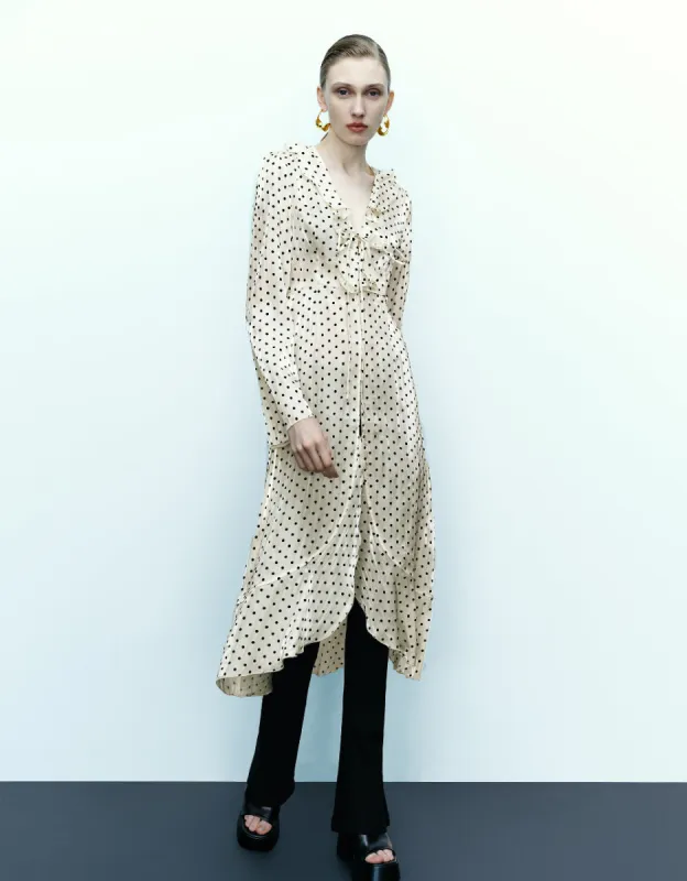 Polka Dot V-Neck Skater Dress sold by Urban Revivo