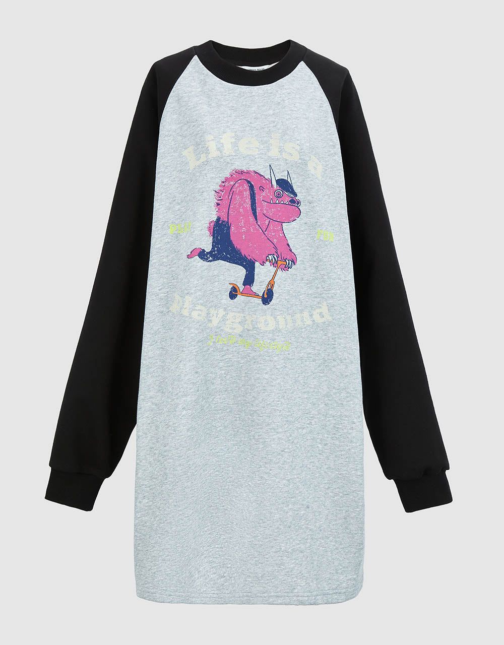 Printed Raglan Sleeve Straight Dress sold by Urban Revivo product image thumbnail 2