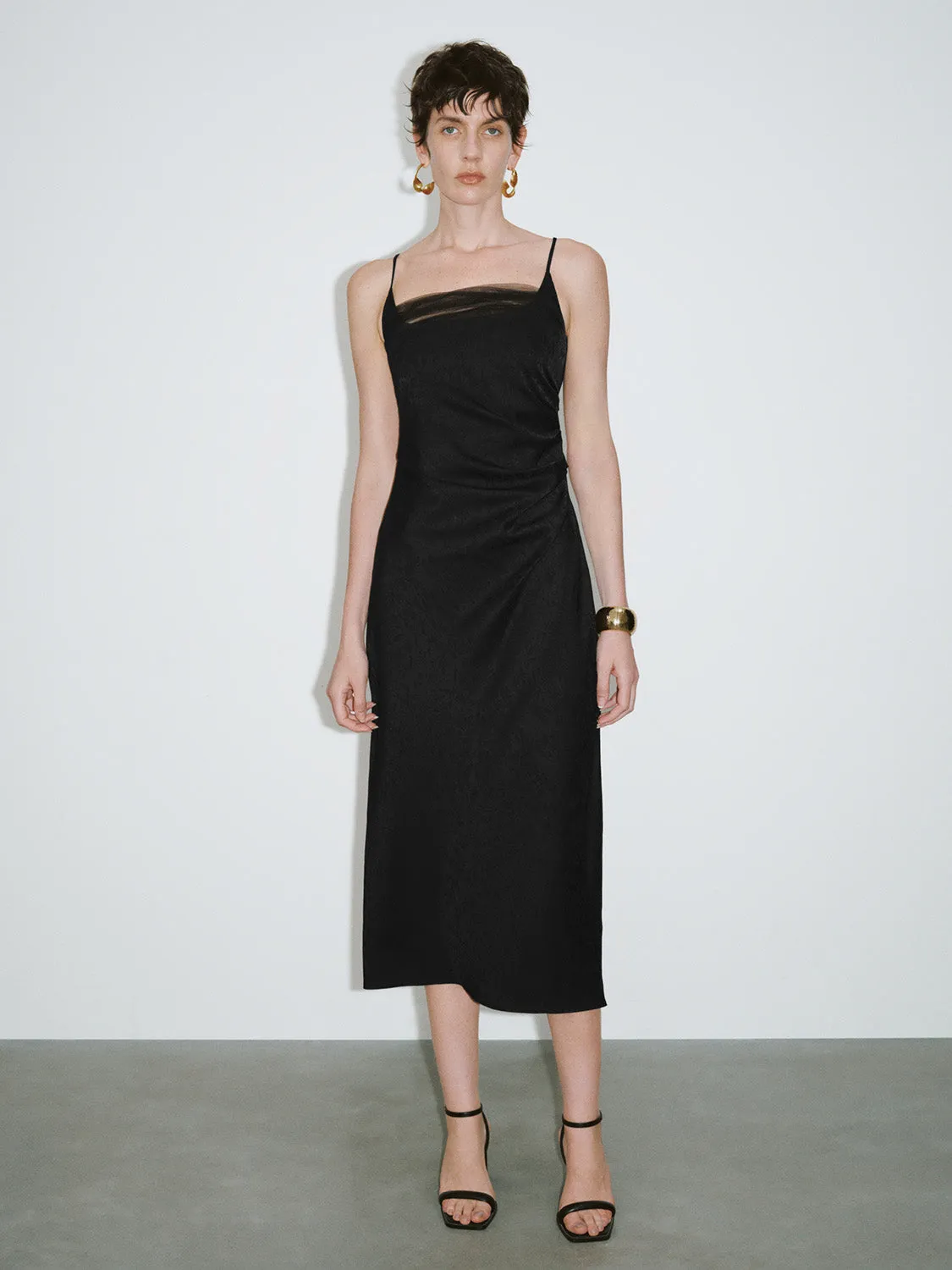 Square-cut Collar Straight Cami Dress sold by Urban Revivo
