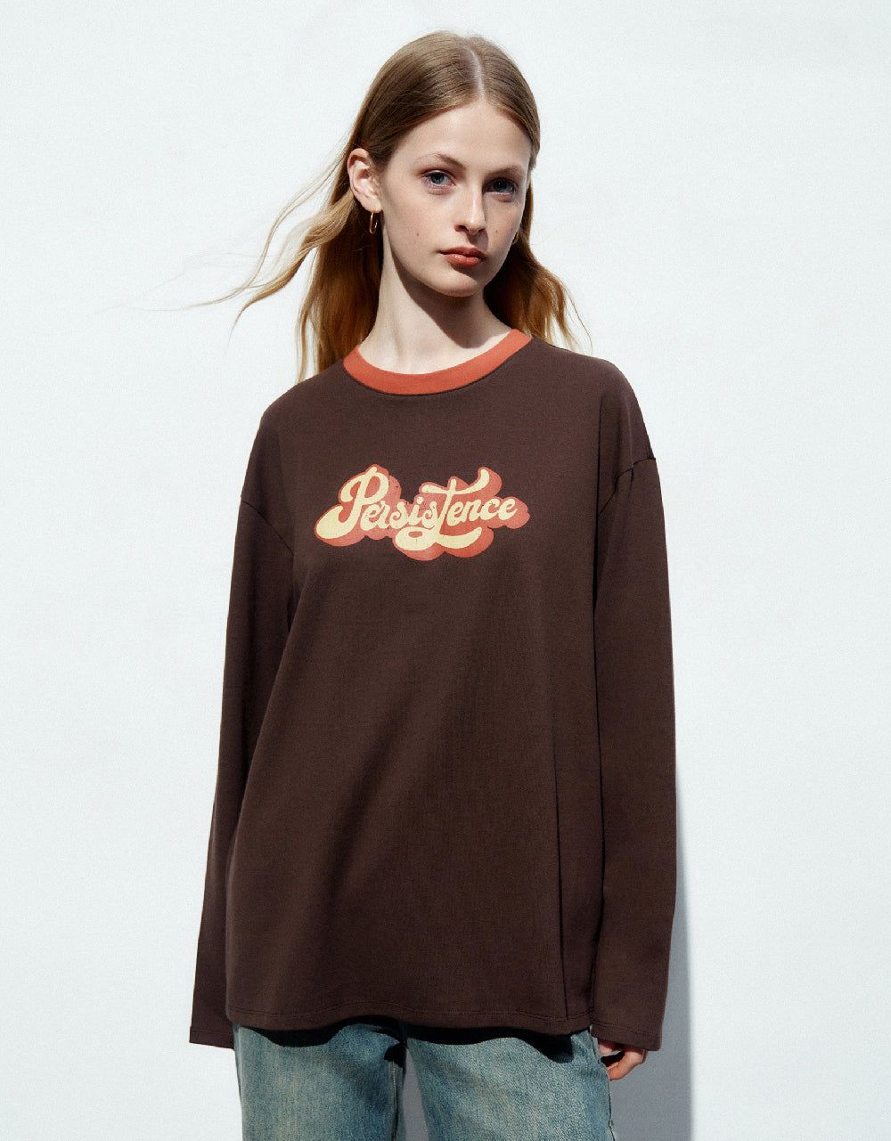 Letter Printed Crew Neck Loose T-Shirt sold by Urban Revivo