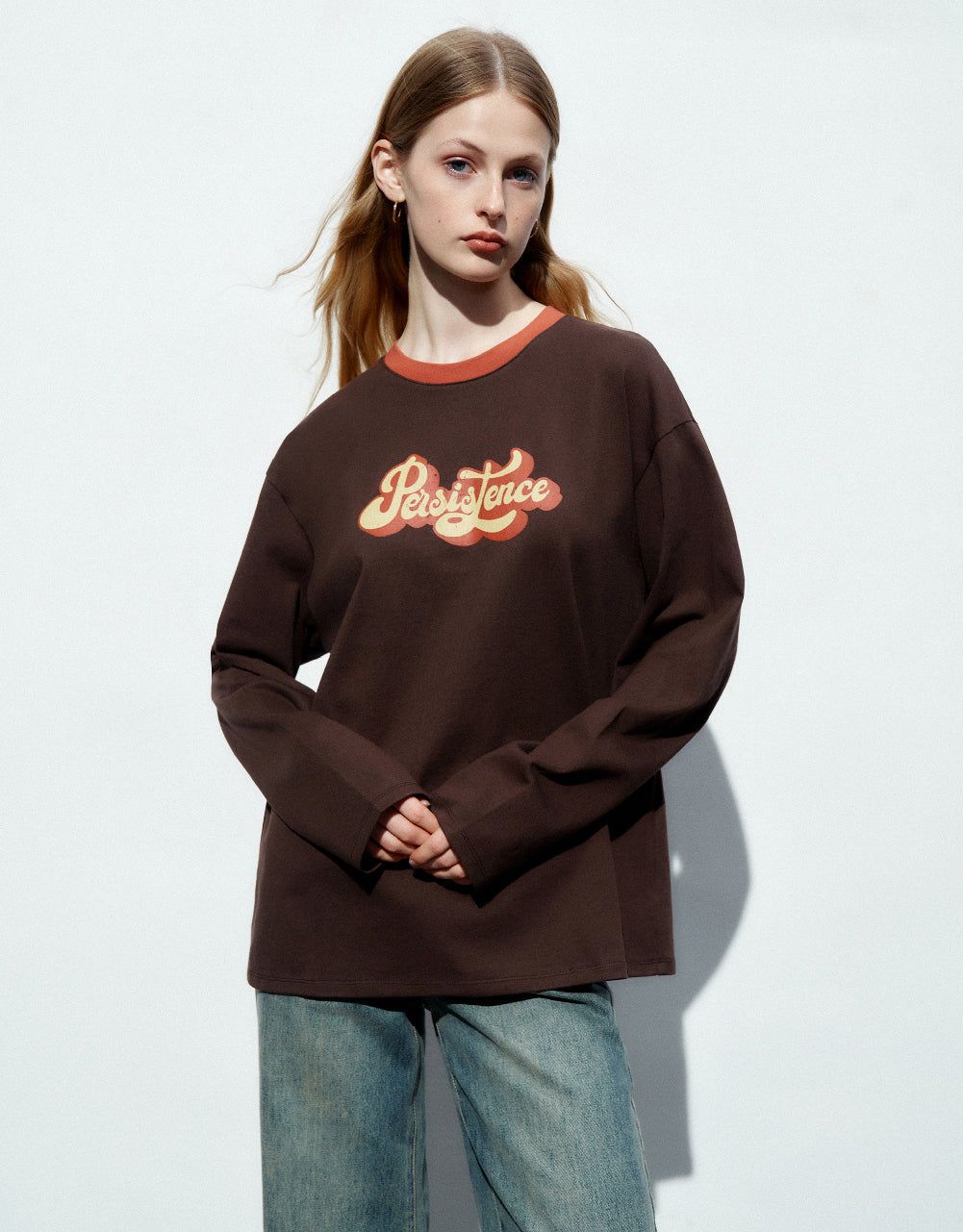 Letter Printed Crew Neck Loose T-Shirt sold by Urban Revivo product image thumbnail 3