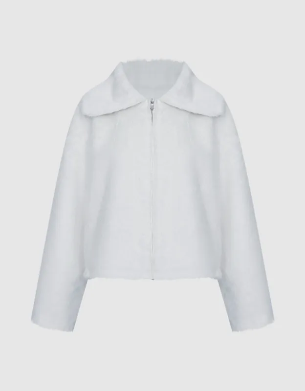 Fluffy Zip Up Jacket sold by Urban Revivo