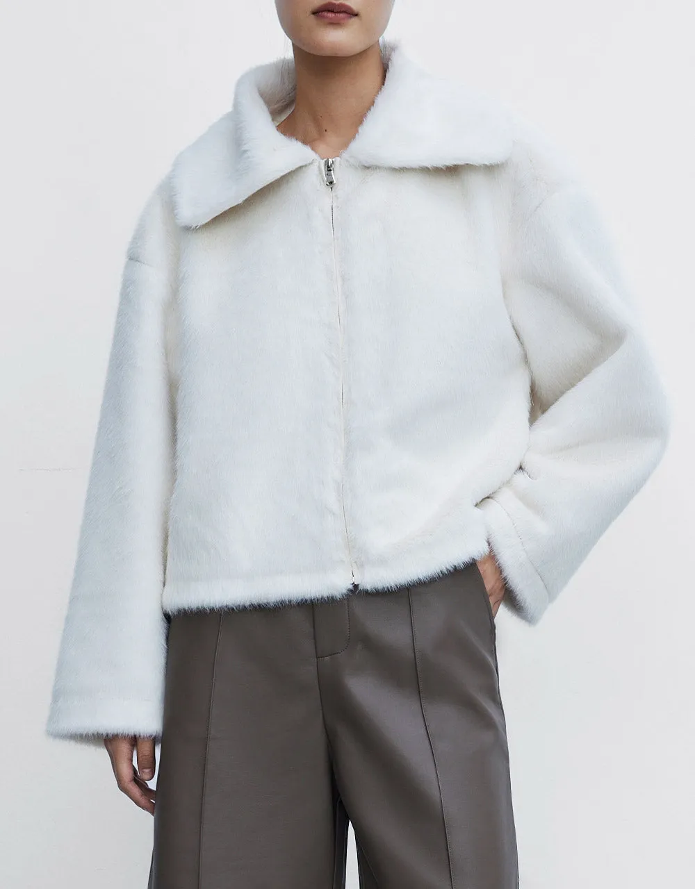 Fluffy Zip Up Jacket sold by Urban Revivo product image thumbnail 2