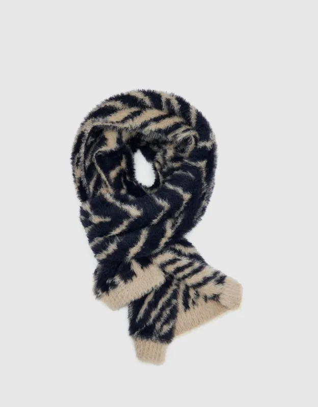 Zebra Printed Knitted Long Scarf sold by Urban Revivo