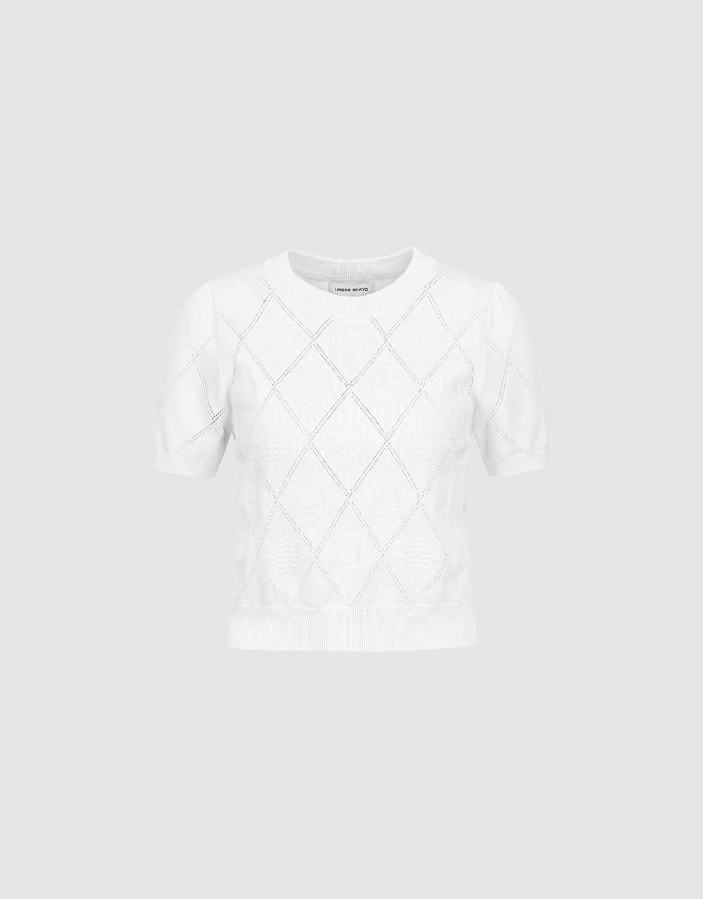 Embossed Crew Neck Knitted T-Shirt sold by Urban Revivo product image thumbnail 2