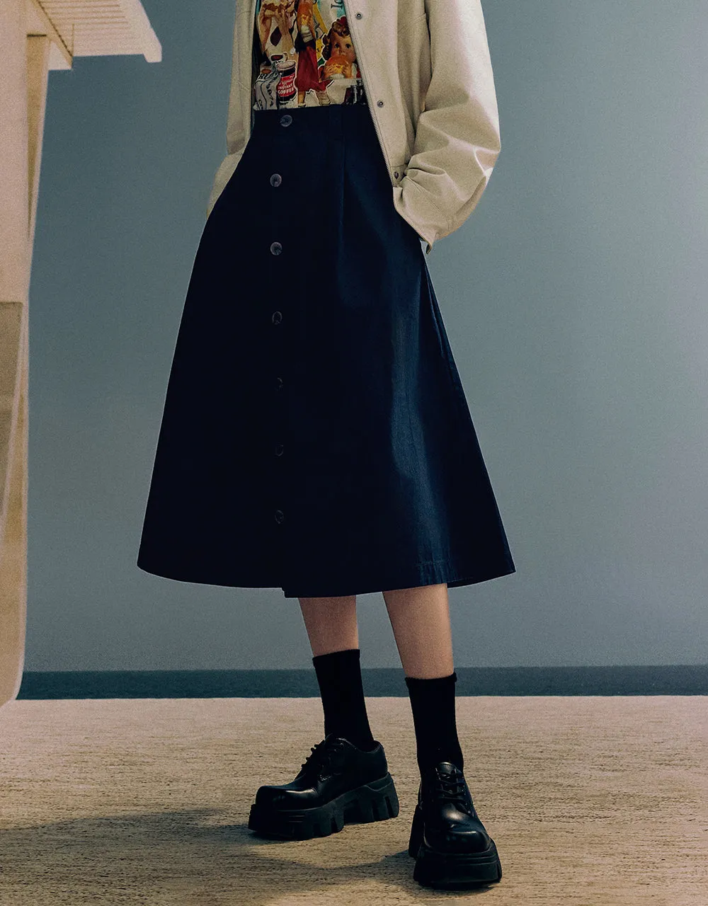 Midi A-Line Skirt sold by Urban Revivo product image thumbnail 2