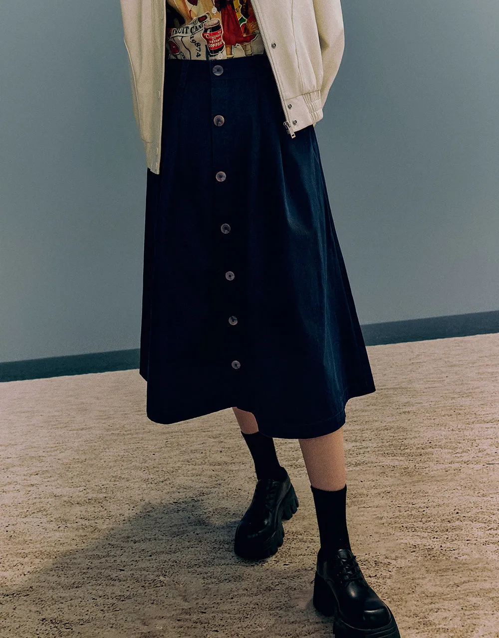 Midi A-Line Skirt sold by Urban Revivo product image thumbnail 4