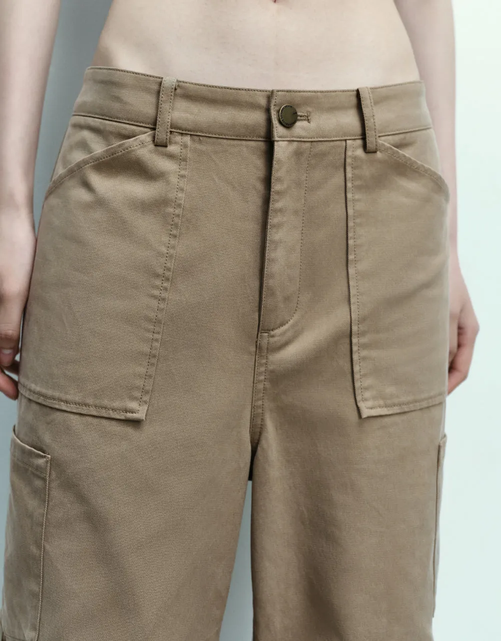 Multi-Pocket Wide-Leg Pants sold by Urban Revivo product image thumbnail 5
