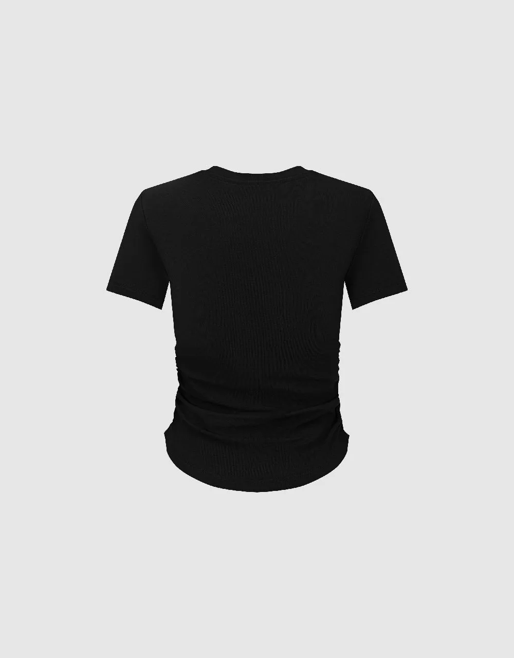 Ruched Crew Neck Skinny T-Shirt sold by Urban Revivo product image thumbnail 5