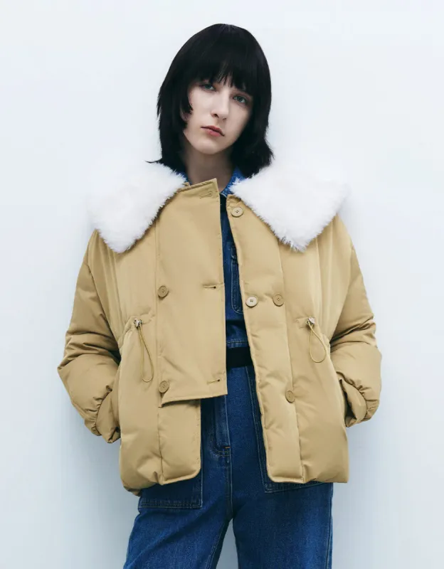 Gathered Waist Puffer Jacket made by Urban Revivo