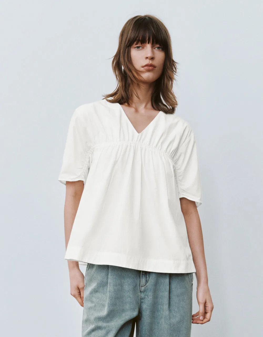 V-Neck Loose Blouse sold by Urban Revivo
